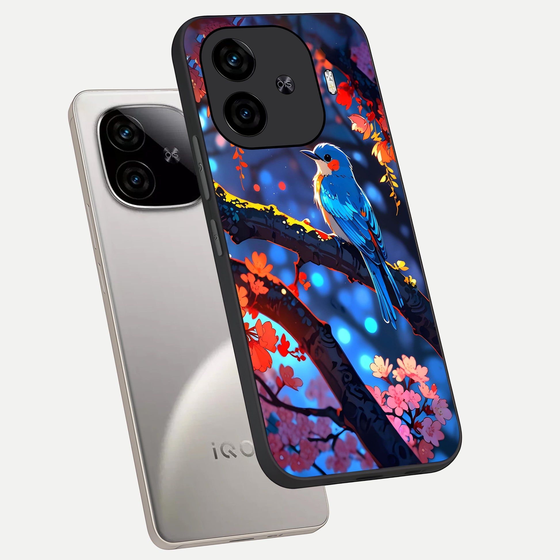  Blooming Water Drift phone case for  iQOO Z9 Turbo showing premium glass back cover with detailed artwork