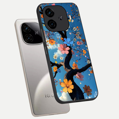  Blossom Dream Sky phone case for  iQOO Z9 Turbo showing premium glass back cover with detailed artwork
