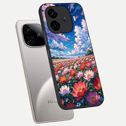  Blossom Sky Field phone case for  iQOO Z9 Turbo showing premium glass back cover with detailed artwork
