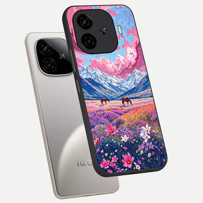  Blossom Valley Dream phone case for  iQOO Z9 Turbo showing premium glass back cover with detailed artwork