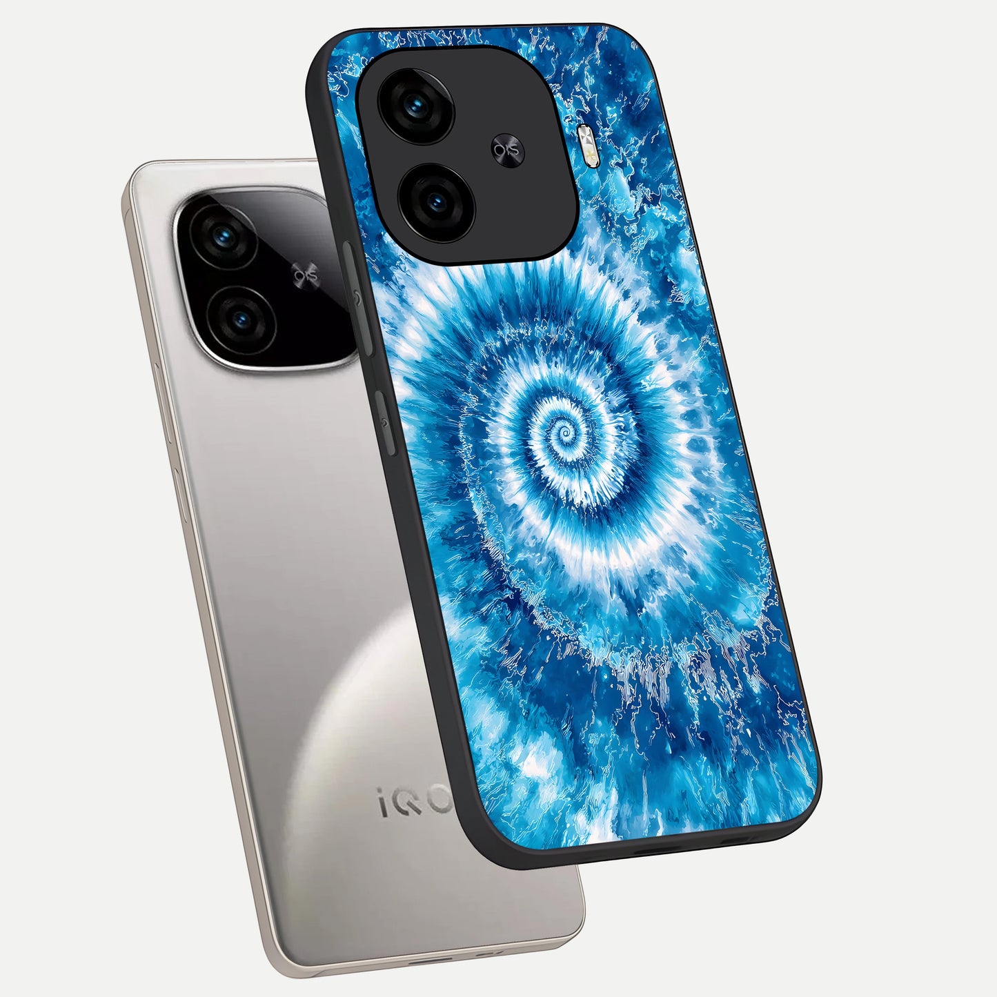  Blue Galaxy Wave phone case for  iQOO Z9 Turbo showing premium glass back cover with detailed artwork