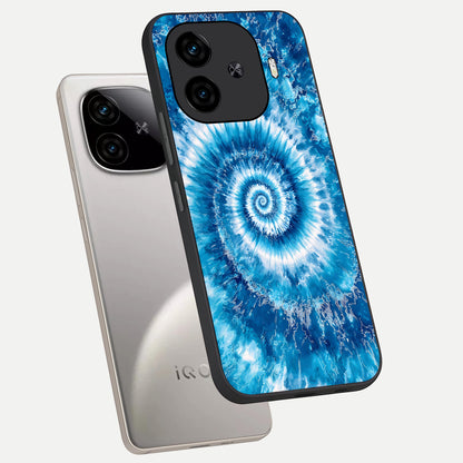  Blue Galaxy Wave phone case for  iQOO Z9 Turbo showing premium glass back cover with detailed artwork