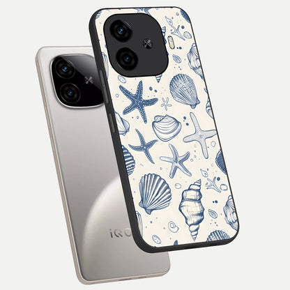  Blue Ocean Outline phone case for  iQOO Z9 Turbo showing premium glass back cover with detailed artwork