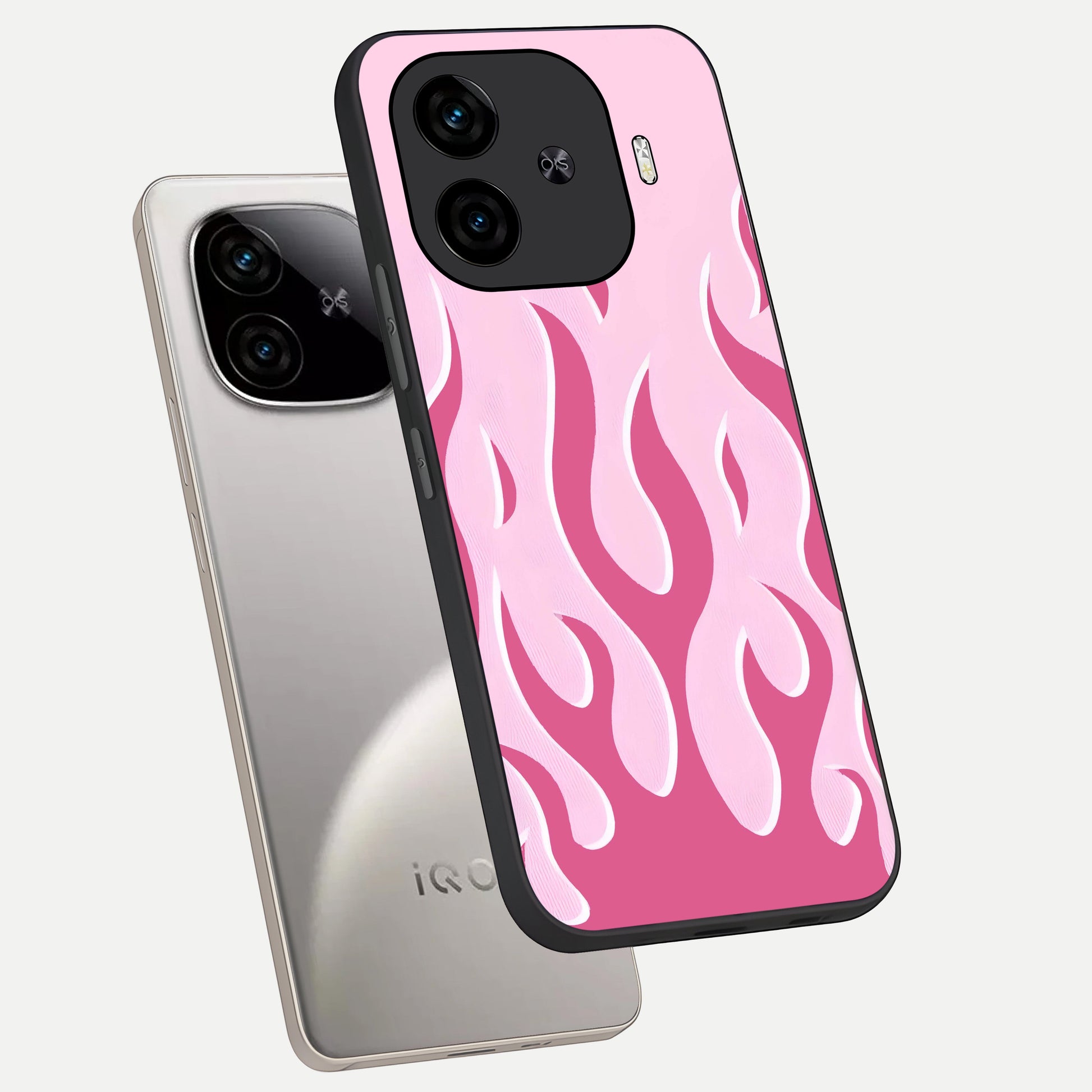  Blush Flame Energy phone case for  iQOO Z9 Turbo showing premium glass back cover with detailed artwork