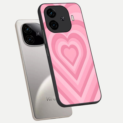  Blush Heart Waves phone case for  iQOO Z9 Turbo showing premium glass back cover with detailed artwork