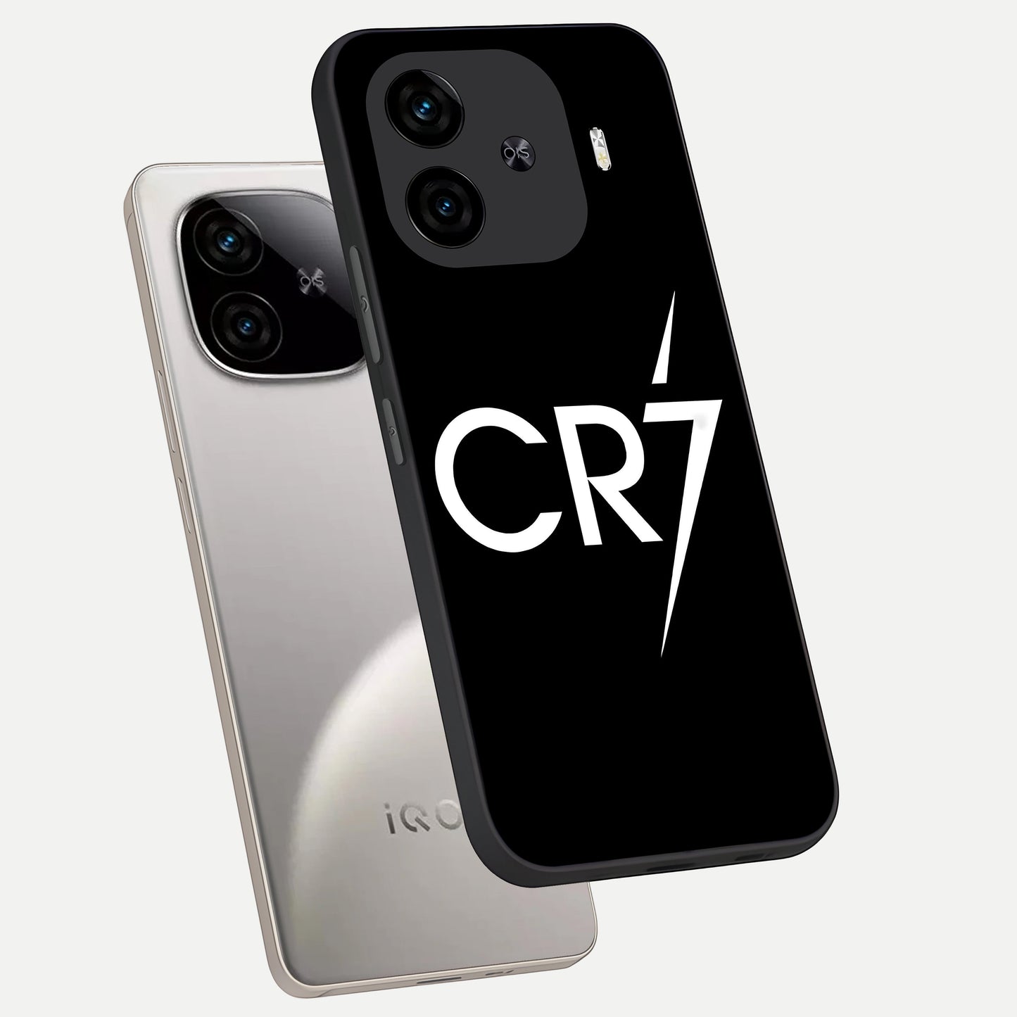  CR7 Elite Strike phone case for  iQOO Z9 Turbo showing premium glass back cover with detailed artwork