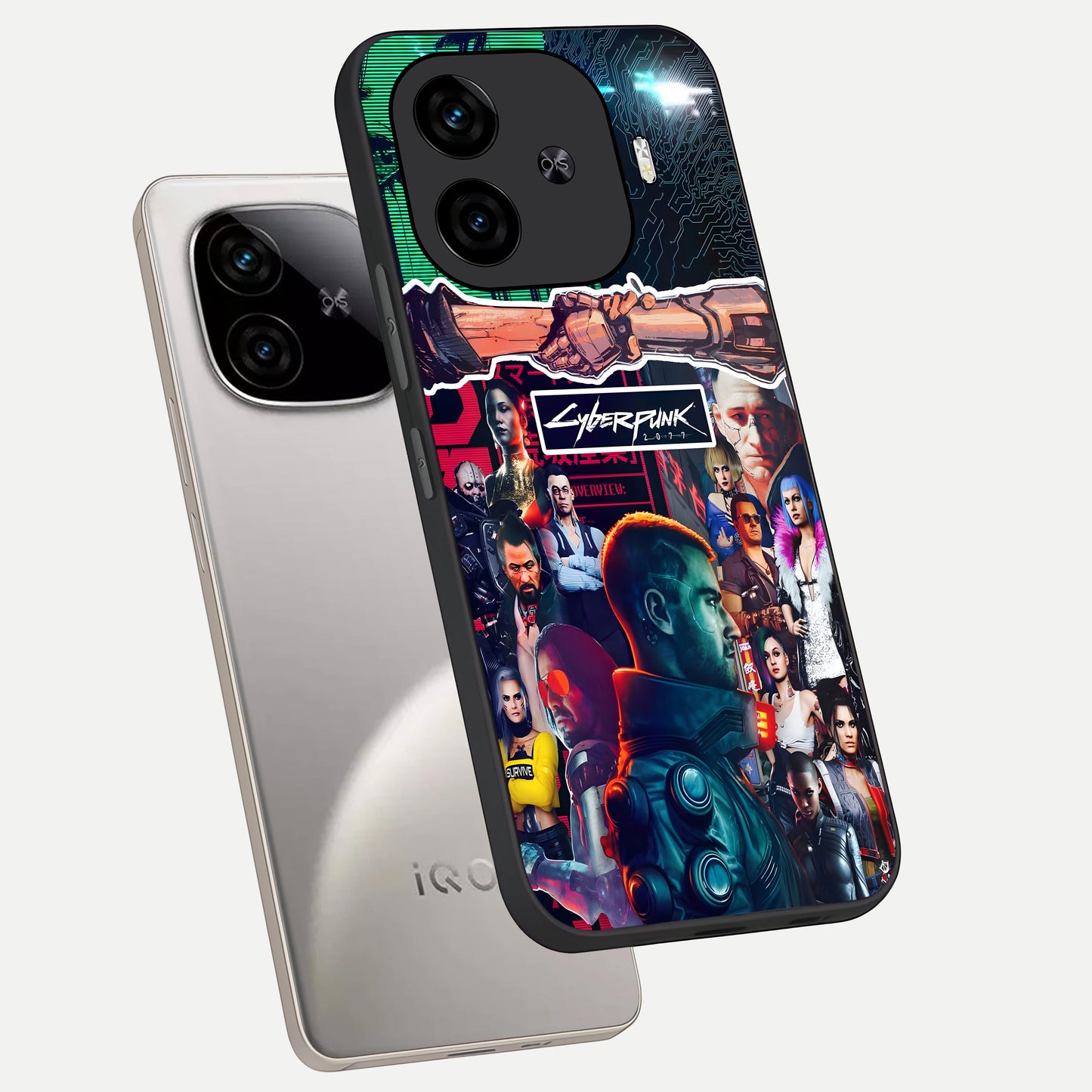 CYBERPUNK Legacy phone case for  iQOO Z9 Turbo showing premium glass back cover with detailed artwork