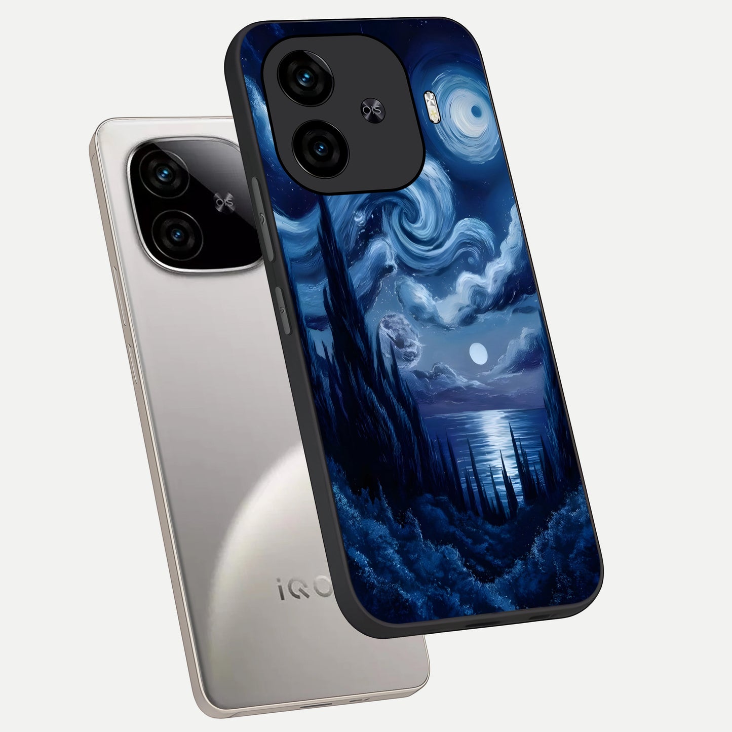  Celestial Dream Van Gogh phone case for  iQOO Z9 Turbo showing premium glass back cover with detailed artwork