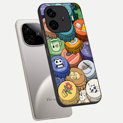  Coins Patterns phone case for  iQOO Z9 Turbo showing premium glass back cover with detailed artwork