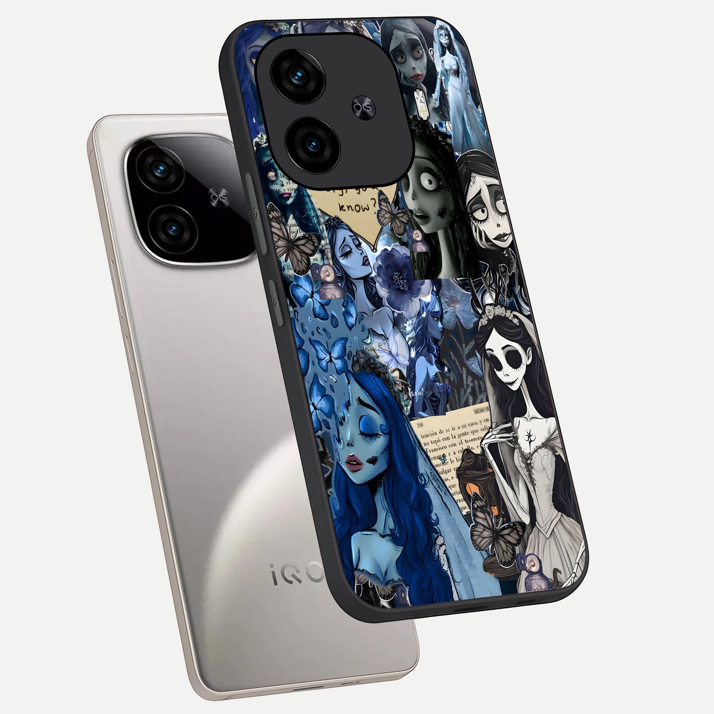  Corpse Bride Posters phone case for  iQOO Z9 Turbo showing premium glass back cover with detailed artwork