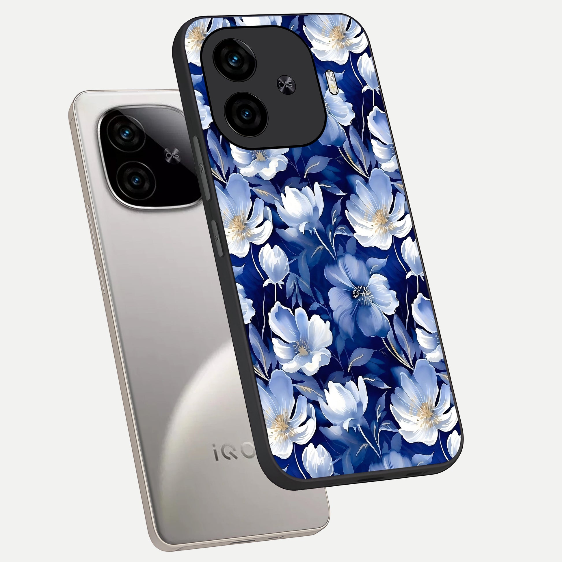  Cute Floral Patterns phone case for  iQOO Z9 Turbo showing premium glass back cover with detailed artwork
