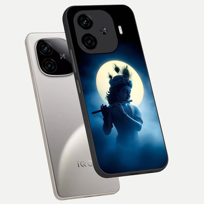  Divine Moon Flute phone case for  iQOO Z9 Turbo showing premium glass back cover with detailed artwork