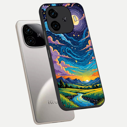  Dreamy Night Landscape phone case for  iQOO Z9 Turbo showing premium glass back cover with detailed artwork
