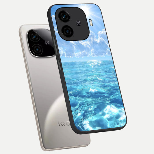  Endless Ocean Horizon phone case for  iQOO Z9 Turbo showing premium glass back cover with detailed artwork
