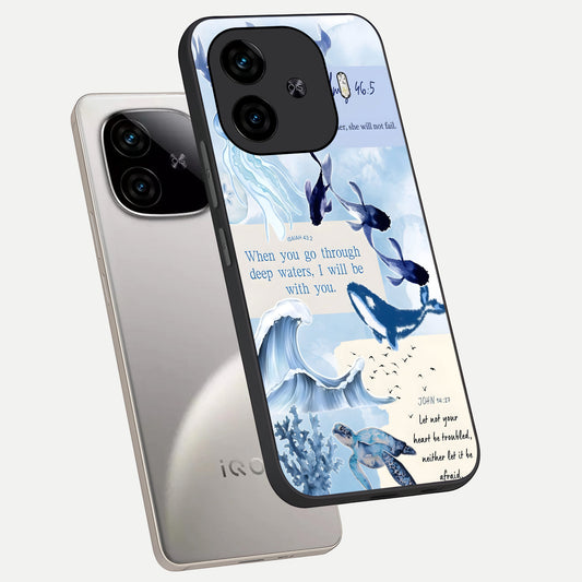  Faithful Ocean Promise phone case for  iQOO Z9 Turbo showing premium glass back cover with detailed artwork