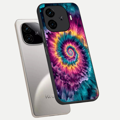  Galactic Spiral Burst phone case for  iQOO Z9 Turbo showing premium glass back cover with detailed artwork