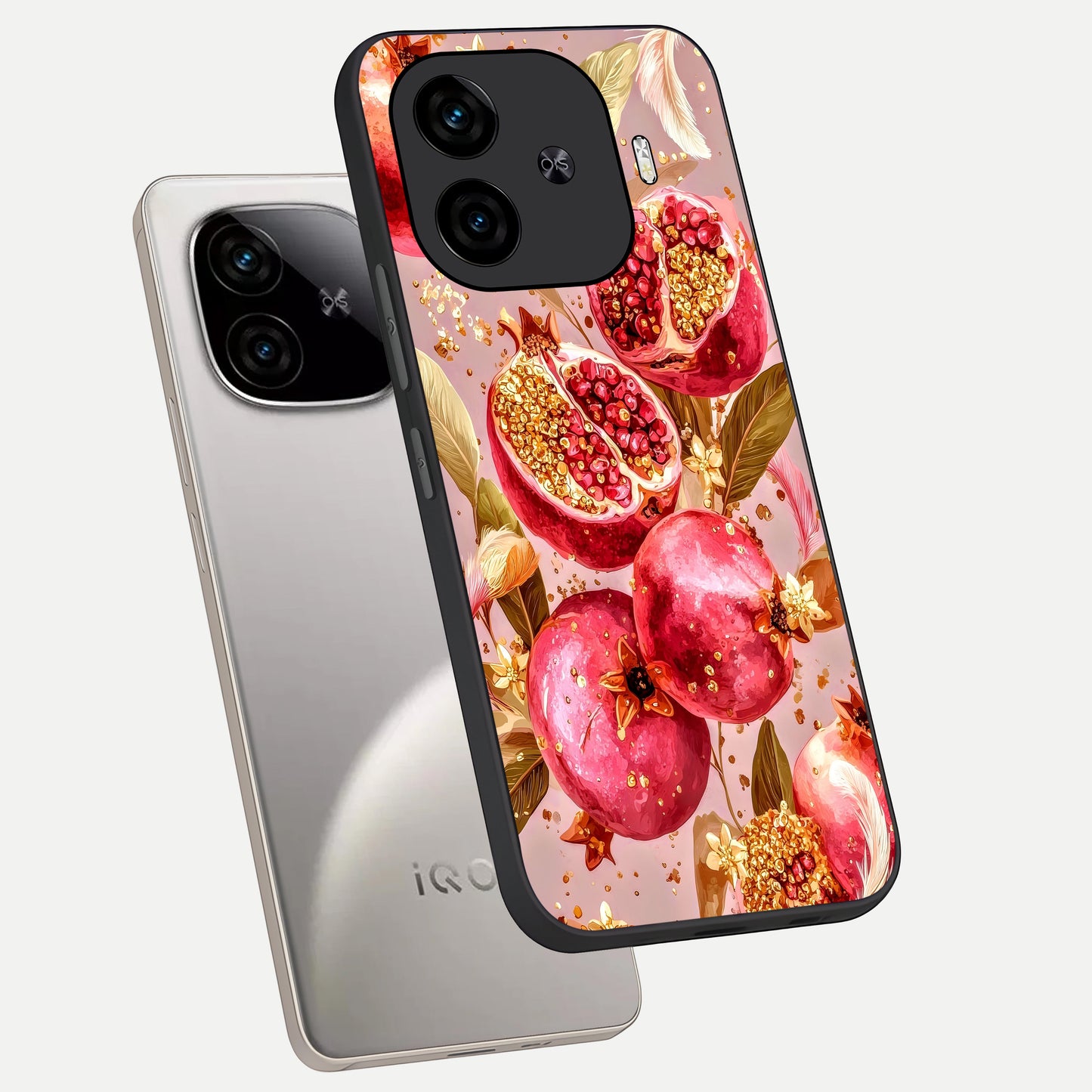  Golden Bloom Glow phone case for  iQOO Z9 Turbo showing premium glass back cover with detailed artwork