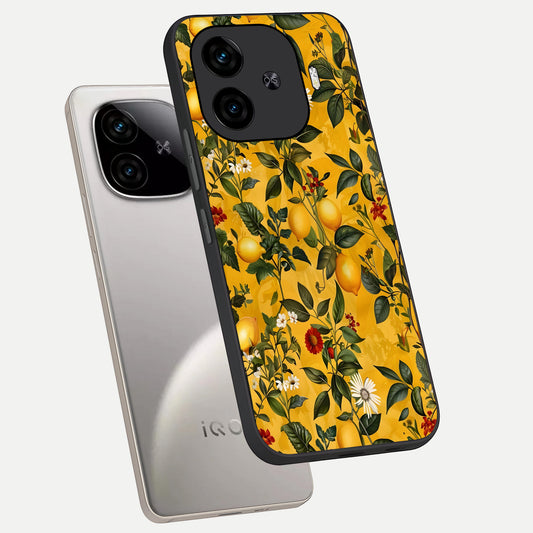  Golden Lemon Field phone case for  iQOO Z9 Turbo showing premium glass back cover with detailed artwork