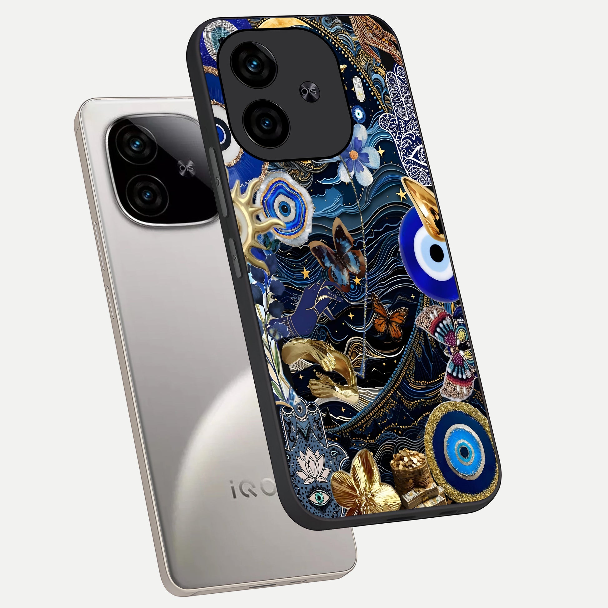  Golden Moon Magic phone case for  iQOO Z9 Turbo showing premium glass back cover with detailed artwork