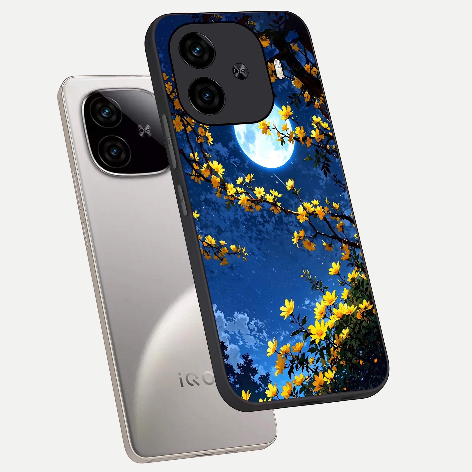  Golden Night Glow phone case for  iQOO Z9 Turbo showing premium glass back cover with detailed artwork