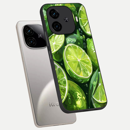 Green Kawasaki phone case for  iQOO Z9 Turbo showing premium glass back cover with detailed artwork