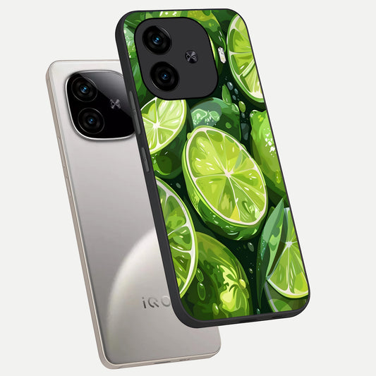  Green Kawasaki phone case for  iQOO Z9 Turbo showing premium glass back cover with detailed artwork