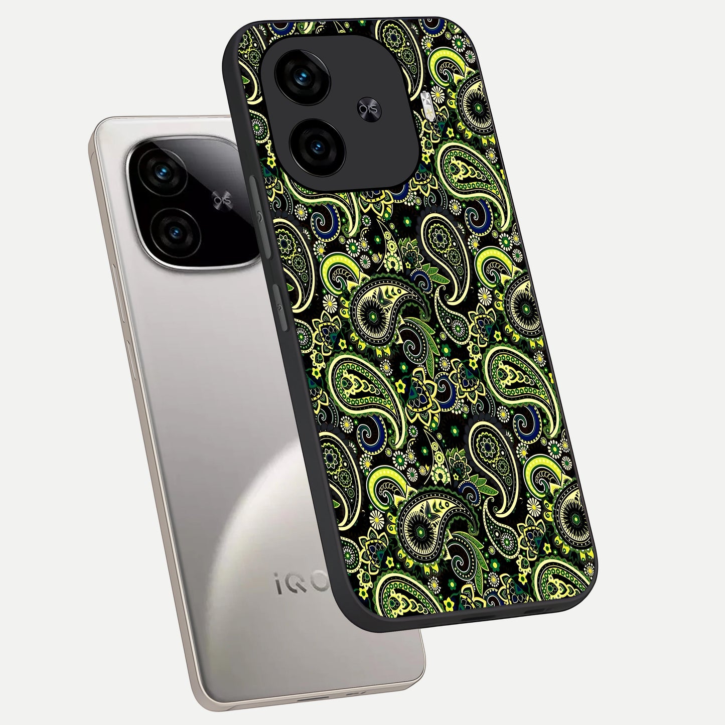  Green Lemon phone case for  iQOO Z9 Turbo showing premium glass back cover with detailed artwork
