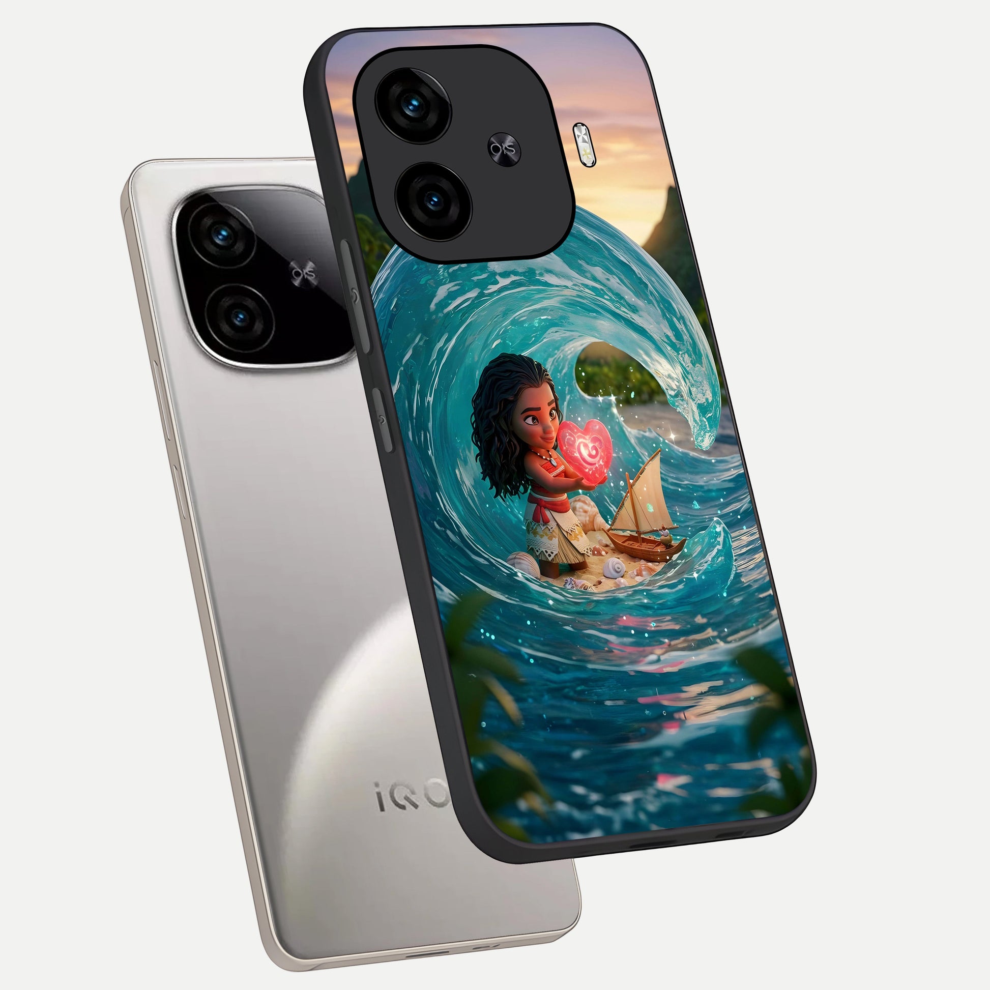  Heart of Ocean phone case for  iQOO Z9 Turbo showing premium glass back cover with detailed artwork