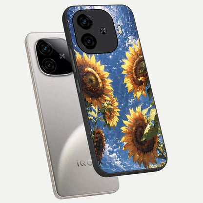  Heavenly Sunflower Rise phone case for  iQOO Z9 Turbo showing premium glass back cover with detailed artwork