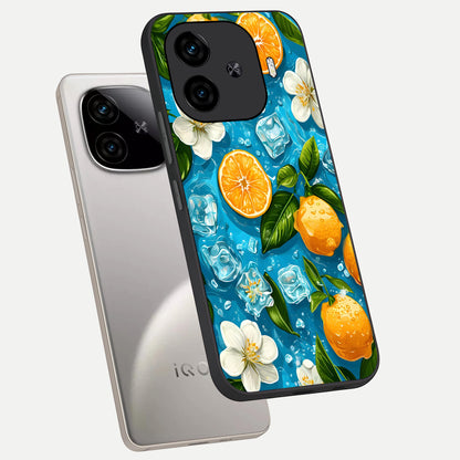  Ice Cube With Orange phone case for  iQOO Z9 Turbo showing premium glass back cover with detailed artwork