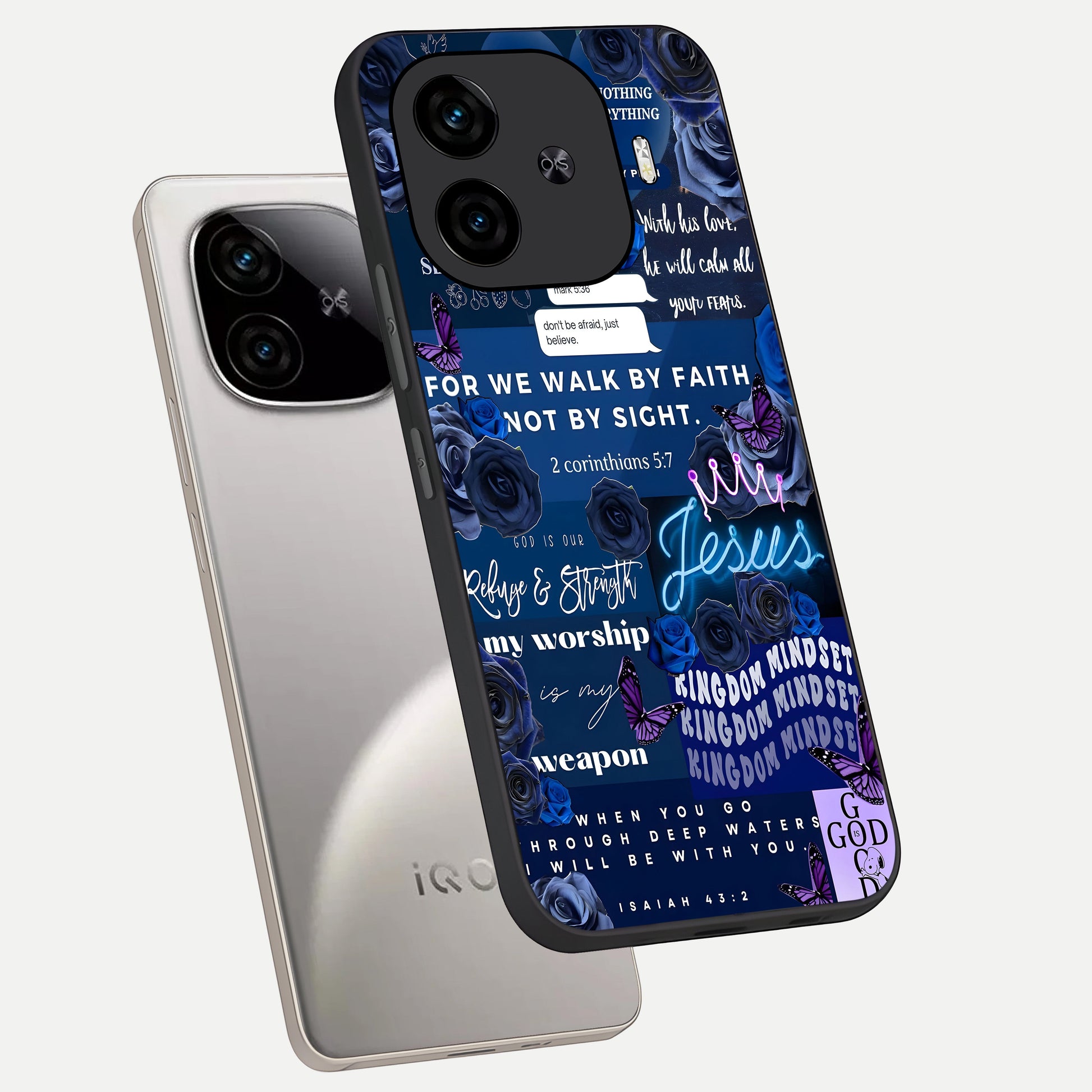  Kingdom Faith Glow phone case for  iQOO Z9 Turbo showing premium glass back cover with detailed artwork