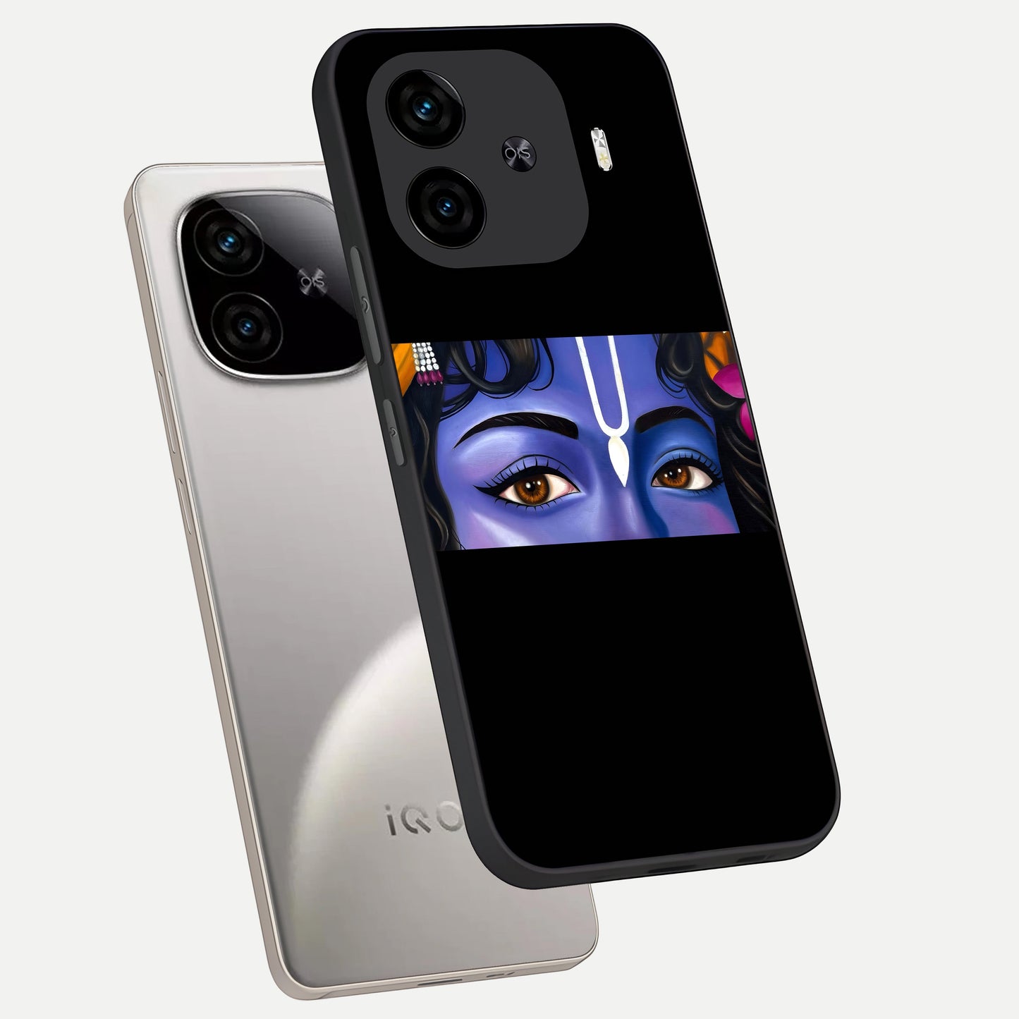  Krishna Eye phone case for  iQOO Z9 Turbo showing premium glass back cover with detailed artwork