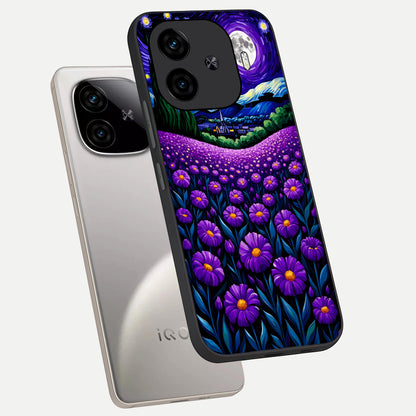  Lavender Moon Field phone case for  iQOO Z9 Turbo showing premium glass back cover with detailed artwork