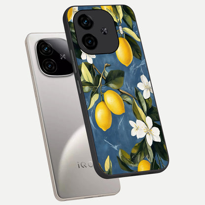  Lemon Dream Garden phone case for  iQOO Z9 Turbo showing premium glass back cover with detailed artwork