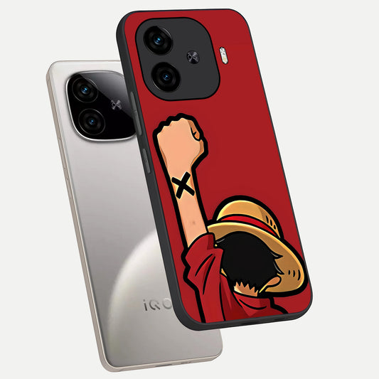  Luffy X Spirit phone case for  iQOO Z9 Turbo showing premium glass back cover with detailed artwork