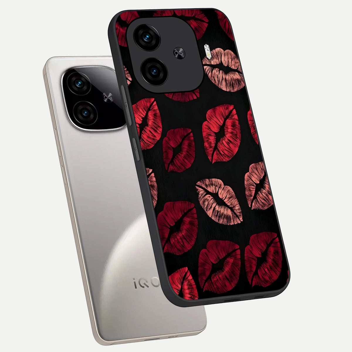  Midnight Kiss Love phone case for  iQOO Z9 Turbo showing premium glass back cover with detailed artwork