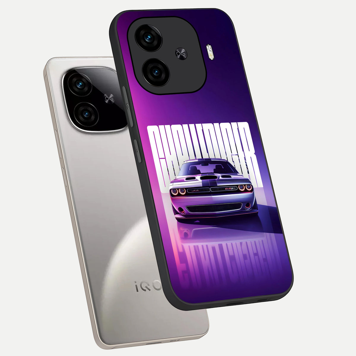  Midnight Muscle Ride phone case for  iQOO Z9 Turbo showing premium glass back cover with detailed artwork