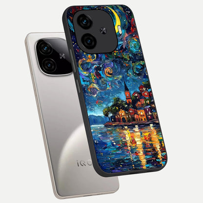  Moonlight Harbor Glow phone case for  iQOO Z9 Turbo showing premium glass back cover with detailed artwork