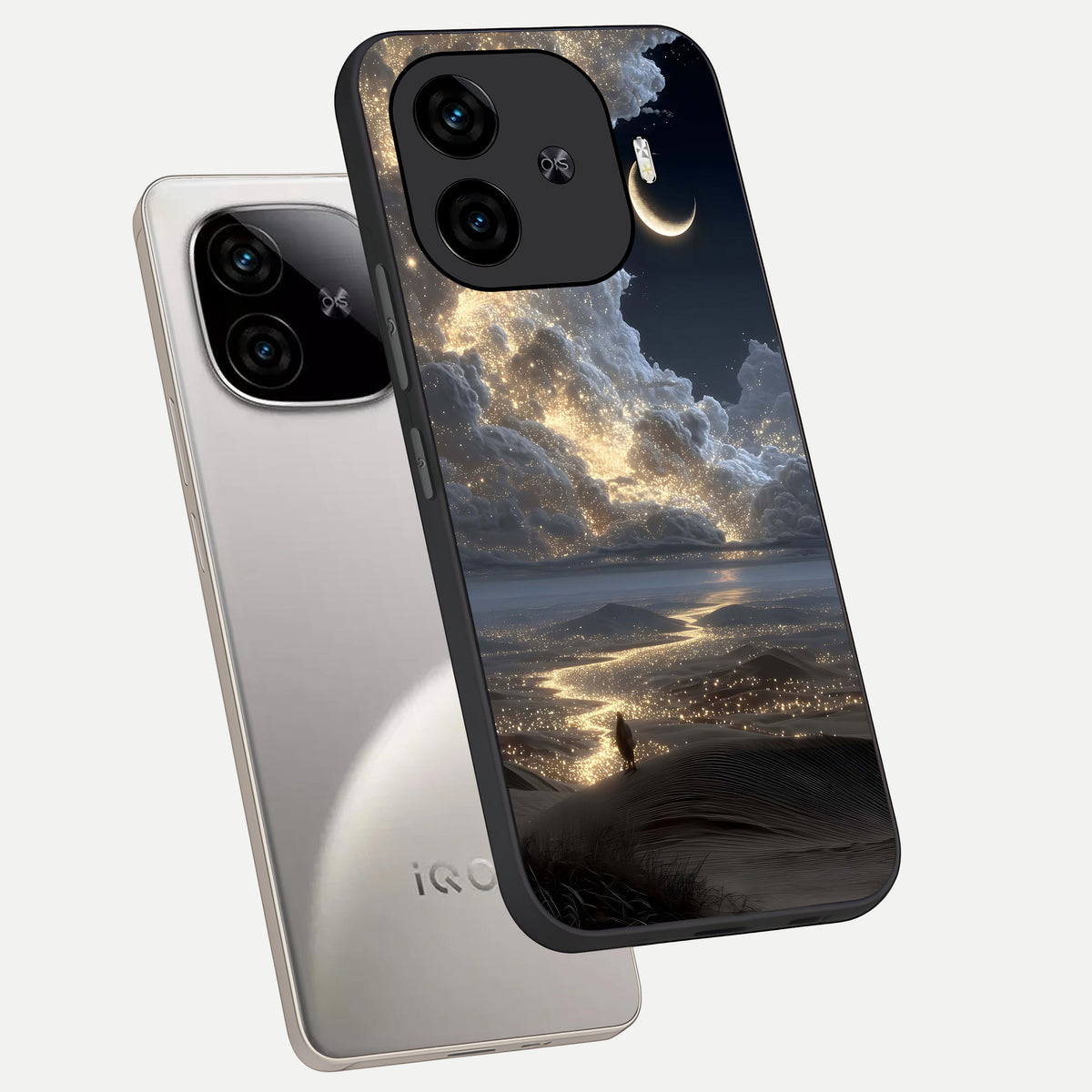 Moonlight Spark Path phone case for  iQOO Z9 Turbo showing premium glass back cover with detailed artwork