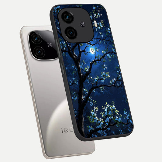  Mystic Floral Night phone case for  iQOO Z9 Turbo showing premium glass back cover with detailed artwork