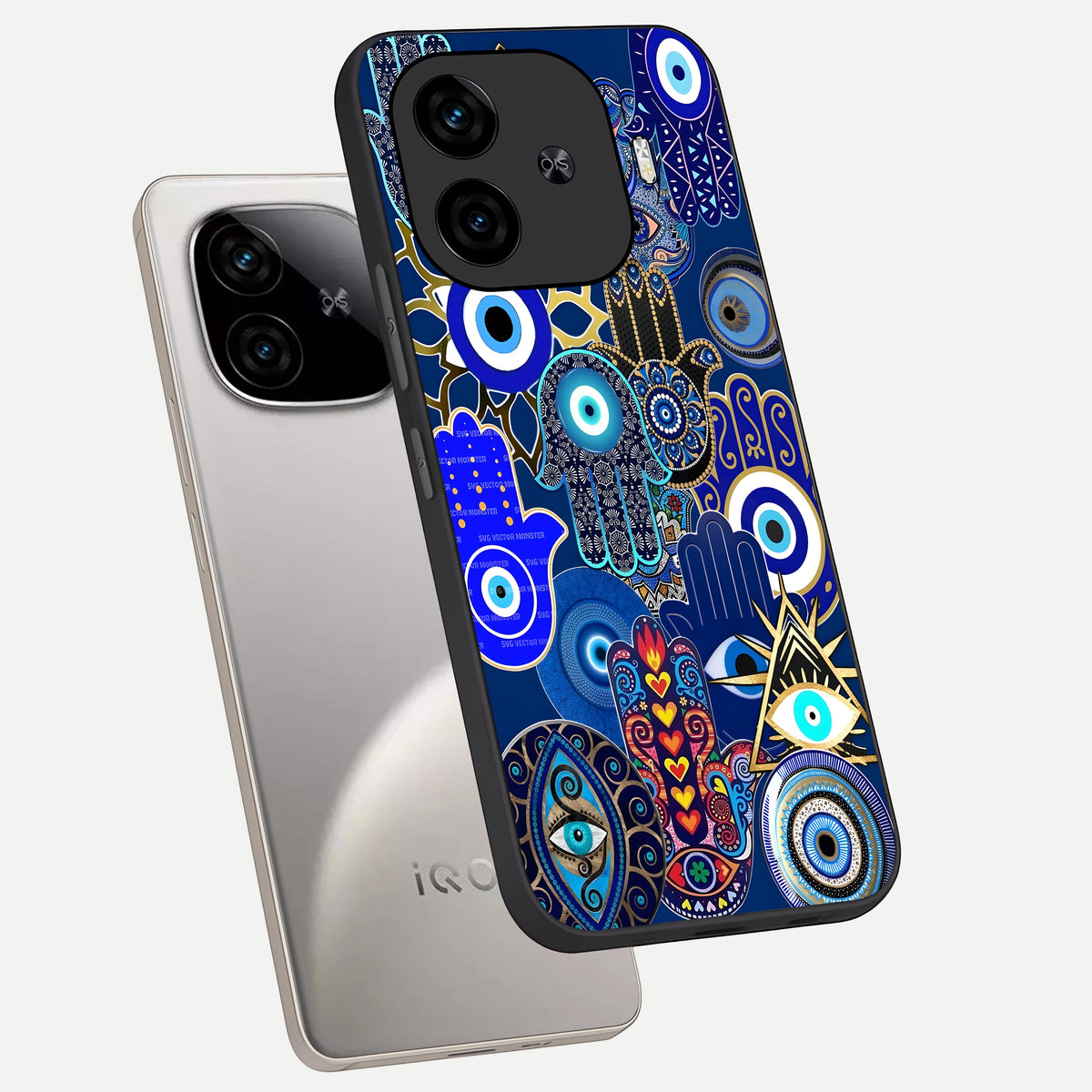  Mystic Palm Guard phone case for  iQOO Z9 Turbo showing premium glass back cover with detailed artwork