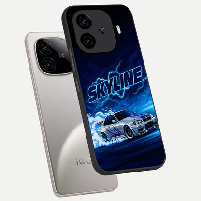  Neon Drift Beast phone case for  iQOO Z9 Turbo showing premium glass back cover with detailed artwork