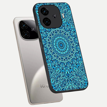  Ocean Bloom Mandala phone case for  iQOO Z9 Turbo showing premium glass back cover with detailed artwork