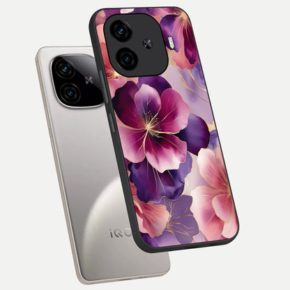  Pink Bouquet Florals phone case for  iQOO Z9 Turbo showing premium glass back cover with detailed artwork