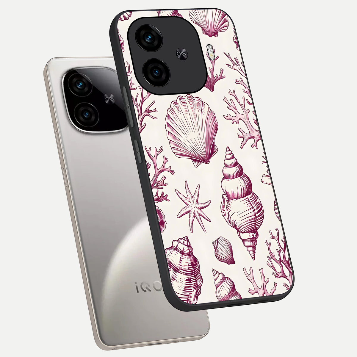  Pink Power Sparks phone case for  iQOO Z9 Turbo showing premium glass back cover with detailed artwork