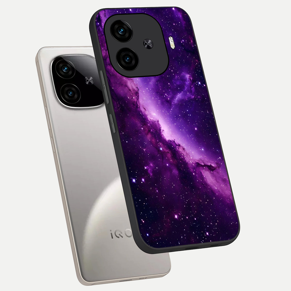  Purple Shade Sky phone case for  iQOO Z9 Turbo showing premium glass back cover with detailed artwork