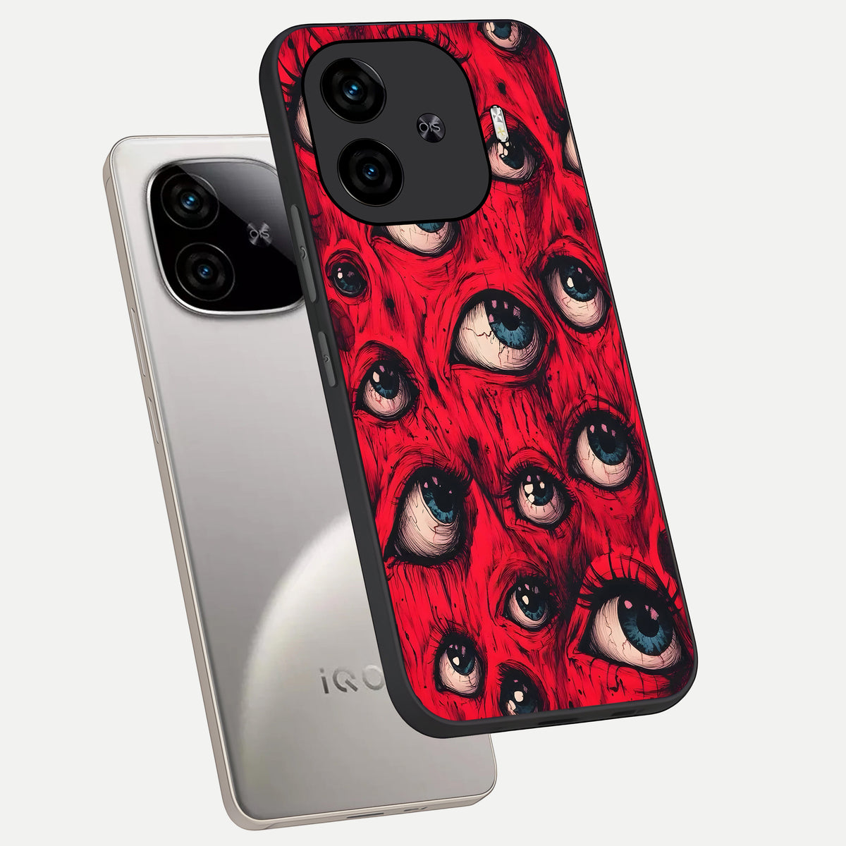  Red Eyes Pattern phone case for  iQOO Z9 Turbo showing premium glass back cover with detailed artwork