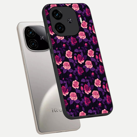  Rose Garden Twilight phone case for  iQOO Z9 Turbo showing premium glass back cover with detailed artwork