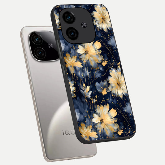  Royal Petal Dream phone case for  iQOO Z9 Turbo showing premium glass back cover with detailed artwork