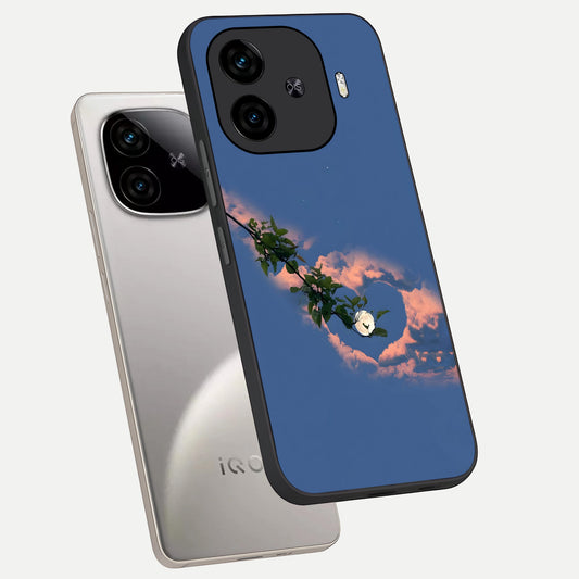  Sky Under Tree phone case for  iQOO Z9 Turbo showing premium glass back cover with detailed artwork
